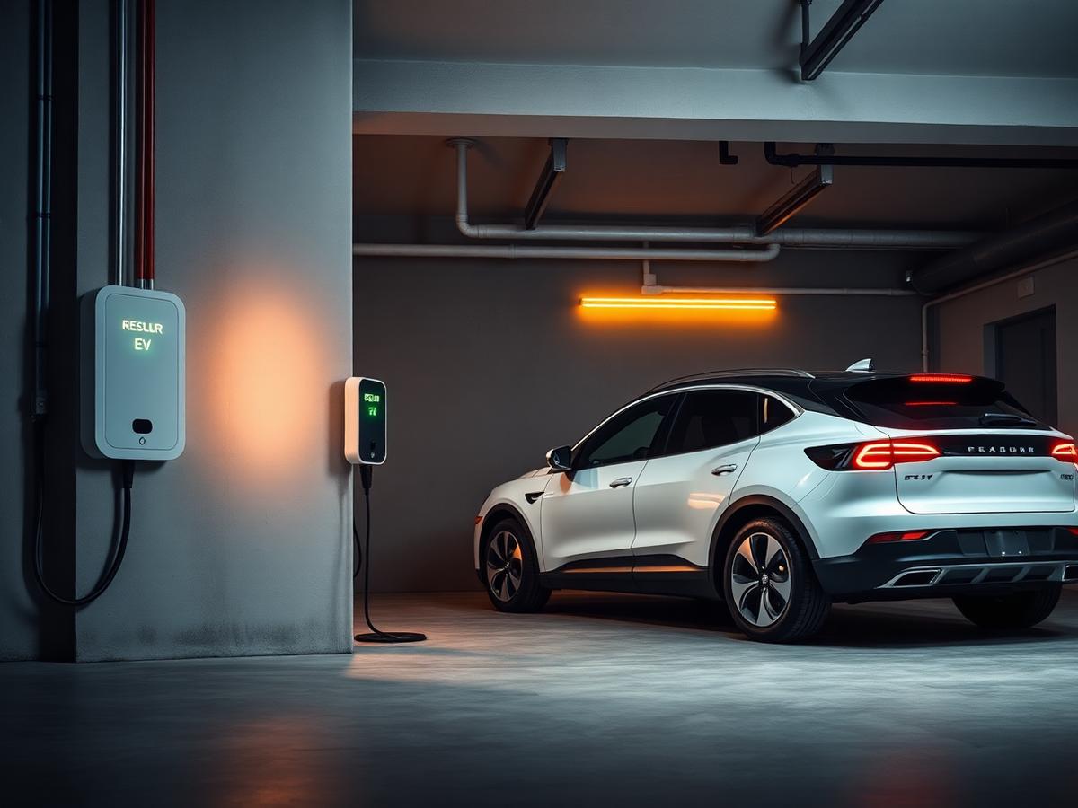 Ponto de recarga para veículo elétrico instalado pela VoltSPro